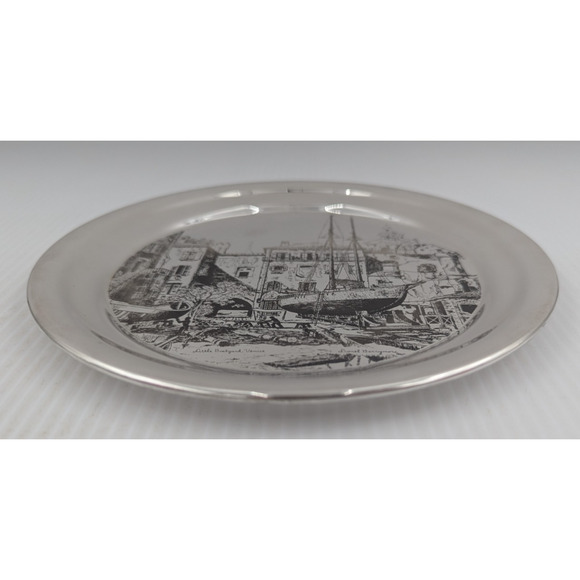 Gorham Sterling Silver Plate Little Boatyard Venice by Lionel Barrymore LE 8" - Picture 12 of 16